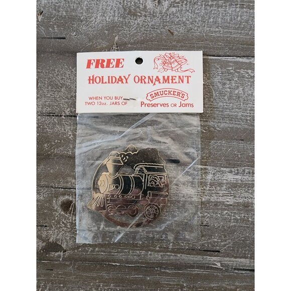Vintage 1984 Smuckers Holiday Ornaments - Set of 3 Collectible Train & Santa - Picture 5 of 7